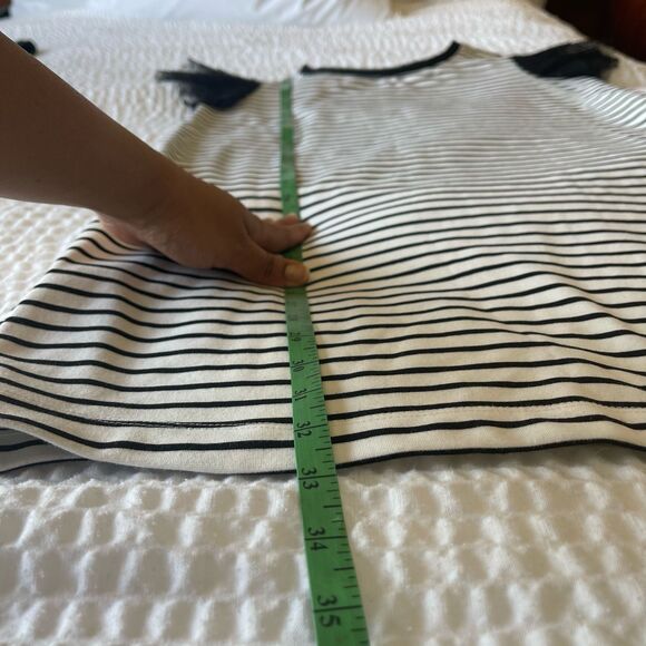 Adrienne Vittadini Women's Dresses Black White Stripe Mini Dress Size XS - Picture 7 of 8